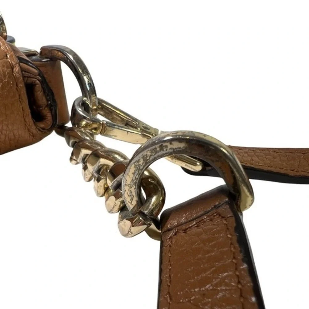 Michael Kors Bedford Flap Shoulder Crossbody Bag Purse Pebbled Leather Brown‎